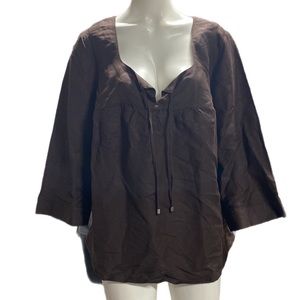 LANE BRYANT NEW Linen Tunic Brown Size 14 / 16